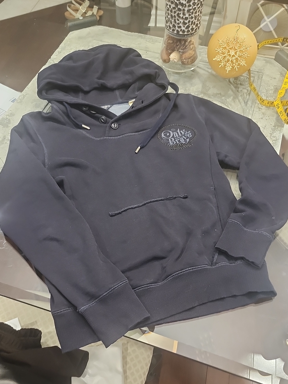 Diesel Mens Navy Pullover Hoodie Medium Size Like New